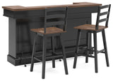 Wildenauer Brown/Black Bar Table and 2 Barstools from Ashley - Luna Furniture