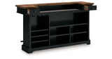 Wildenauer Brown/Black 78" Bar from Ashley Furniture - Luna Furniture