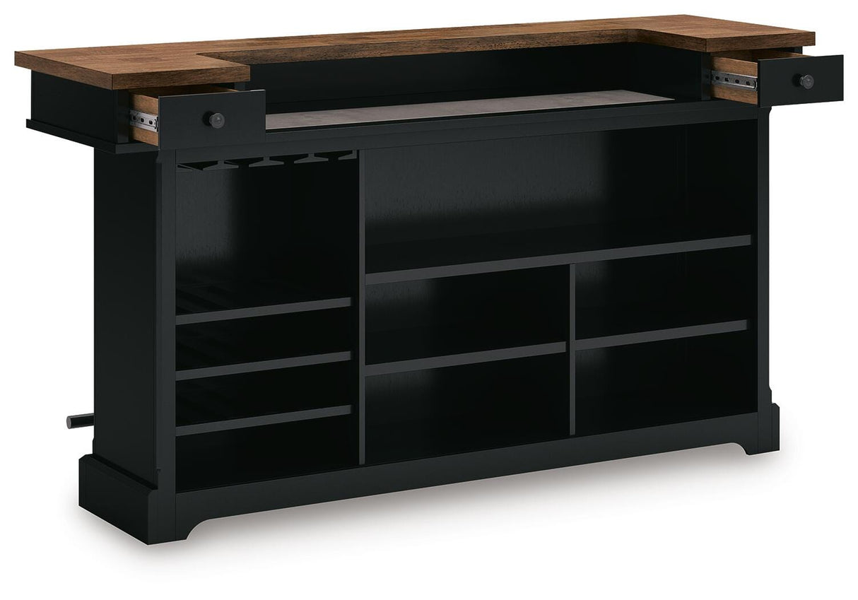 Wildenauer Brown/Black Bar Table and 2 Barstools from Ashley - Luna Furniture