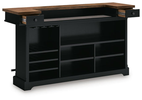 Wildenauer Brown/Black Bar Table and 2 Barstools from Ashley - Luna Furniture