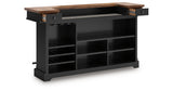 Wildenauer Brown/Black Bar Table and 4 Barstools from Ashley - Luna Furniture