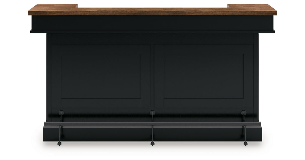 Wildenauer Brown/Black 78" Bar from Ashley Furniture - Luna Furniture