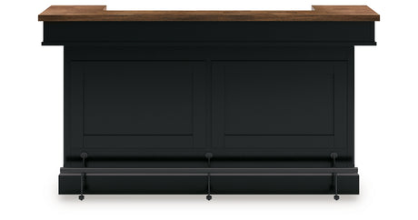 Wildenauer Brown/Black 78" Bar from Ashley Furniture - Luna Furniture