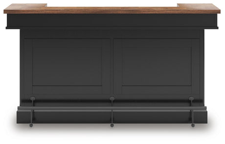 Wildenauer Brown/Black 78" Bar from Ashley Furniture - Luna Furniture