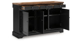 Wildenauer Brown/Black Dining Buffet from Ashley - Luna Furniture