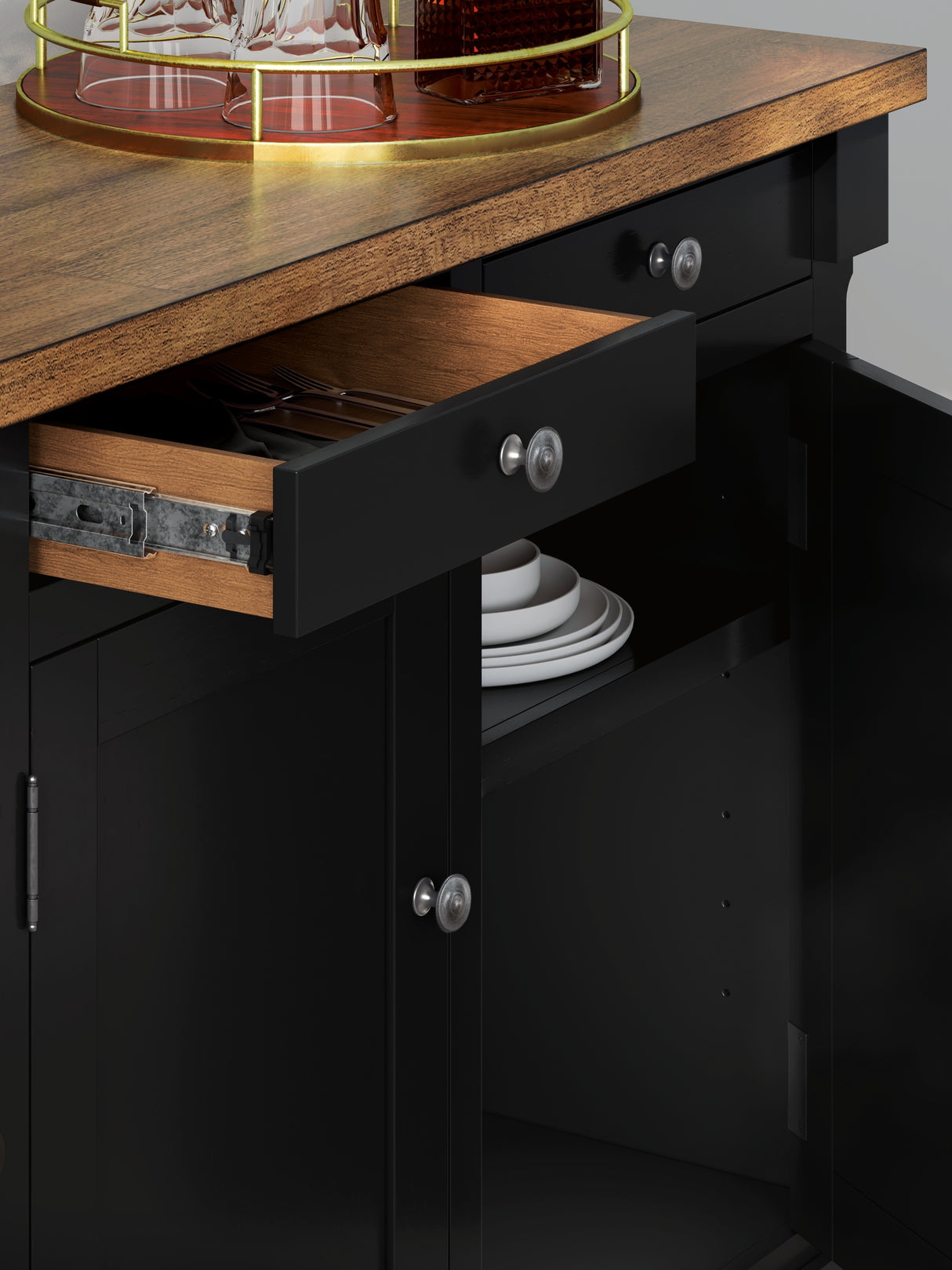Wildenauer Brown/Black Dining Buffet from Ashley - Luna Furniture