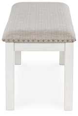 Robbinsdale Dining Table and 4 Chairs and Bench in Antique White from Ashley Furniture - Luna Furniture