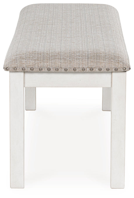 Robbinsdale Dining Table and 4 Chairs and Bench in Antique White from Ashley - Luna Furniture