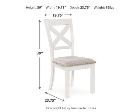 Robbinsdale Dining Table and 6 Chairs and Bench in Antique White from Ashley - Luna Furniture