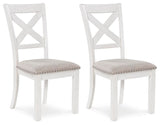 Robbinsdale Antique White Dining Chair, Set of 2 from Ashley Furniture - Luna Furniture