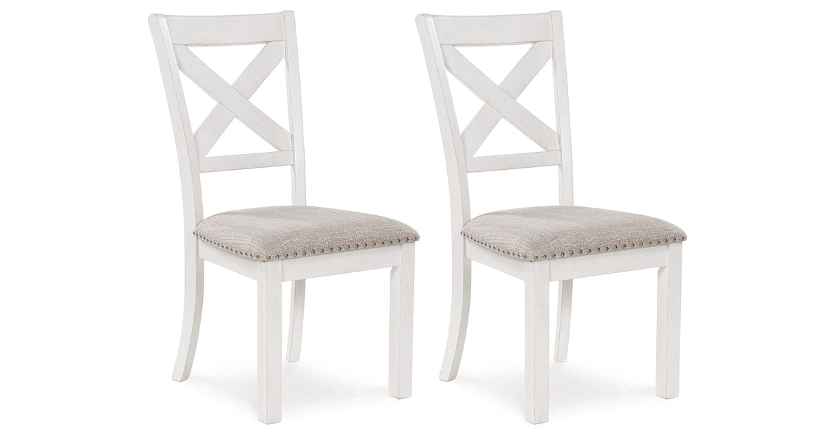 Robbinsdale Antique White Dining Chair, Set of 2 from Ashley Furniture - Luna Furniture