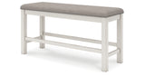Robbinsdale Counter Height Dining Table and 4 Barstools and Bench in Antique White from Ashley - Luna Furniture