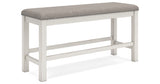 Robbinsdale Counter Height Dining Table and 4 Barstools and Bench in Antique White from Ashley - Luna Furniture