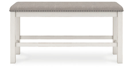 Robbinsdale Antique White 49" Counter Height Dining Bench from Ashley Furniture - Luna Furniture