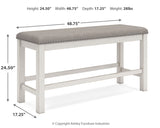 Robbinsdale Antique White Counter Height Extension Dining Table, 6 Barstools and Bench from Ashley - Luna Furniture