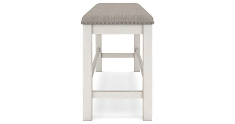 Robbinsdale Antique White 49" Counter Height Dining Bench from Ashley Furniture - Luna Furniture
