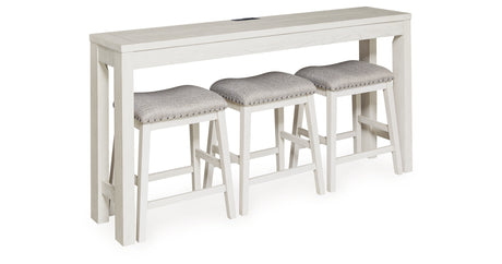Robbinsdale Antique White Counter Height Dining Table and 3 Barstools Set from Ashley Furniture - Luna Furniture