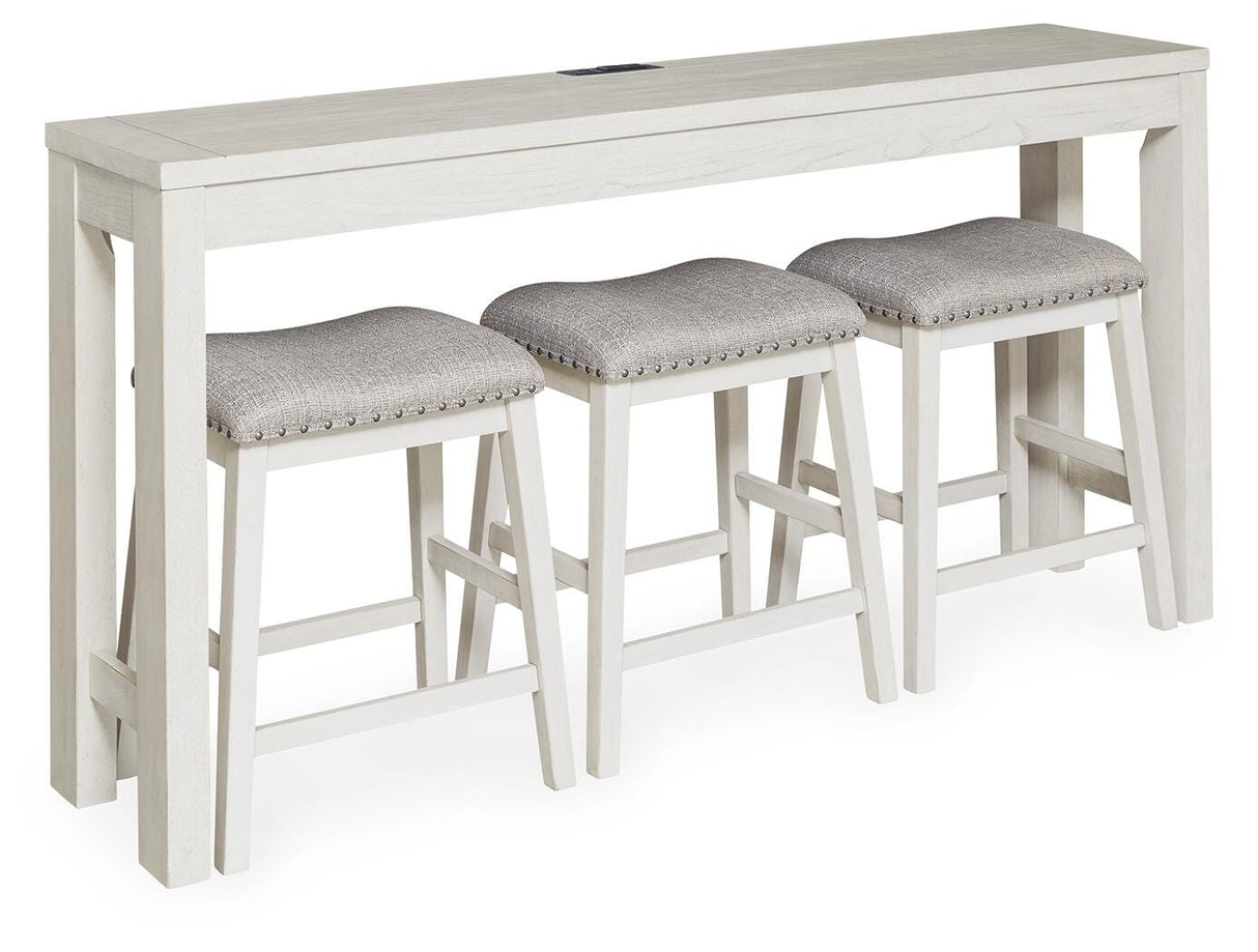 Robbinsdale Antique White Counter Height Dining Table and 3 Barstools Set from Ashley Furniture - Luna Furniture