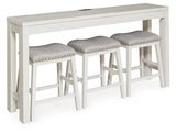 Robbinsdale Antique White Counter Height Dining Table and 3 Barstools Set from Ashley Furniture - Luna Furniture