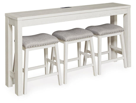 Robbinsdale Antique White Counter Height Dining Table and 3 Barstools Set from Ashley Furniture - Luna Furniture