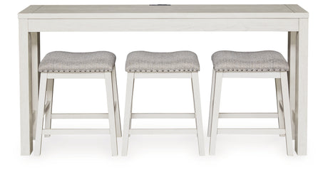 Robbinsdale Antique White Counter Height Dining Table and 3 Barstools Set from Ashley Furniture - Luna Furniture
