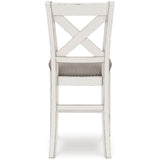 Robbinsdale Counter Height Dining Table and 6 Barstools in Antique White from Ashley - Luna Furniture