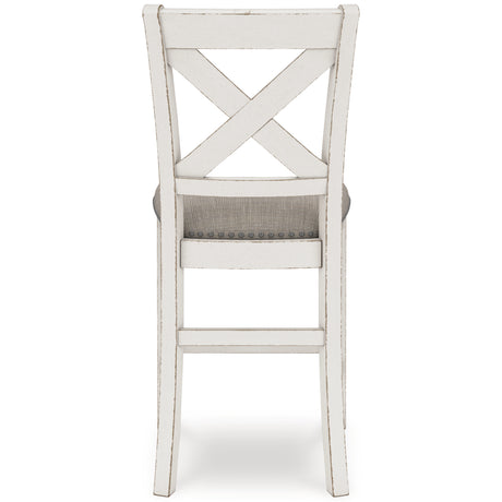 Robbinsdale Counter Height Dining Table and 6 Barstools in Antique White from Ashley Furniture - Luna Furniture