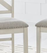 Robbinsdale Counter Height Dining Table and 4 Barstools and Bench in Antique White from Ashley - Luna Furniture