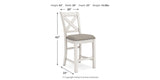 Robbinsdale Counter Height Dining Table and 4 Barstools in Antique White from Ashley - Luna Furniture
