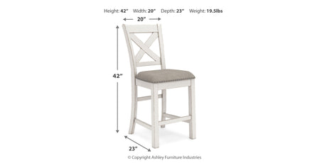Robbinsdale Counter Height Dining Table and 4 Barstools in Antique White from Ashley - Luna Furniture