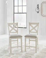 Robbinsdale Antique White Barstoo, Set of 2 from Ashley Furniture - Luna Furniture