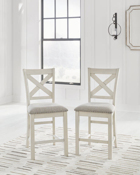 Robbinsdale Counter Height Dining Table and 4 Barstools and Bench in Antique White from Ashley - Luna Furniture