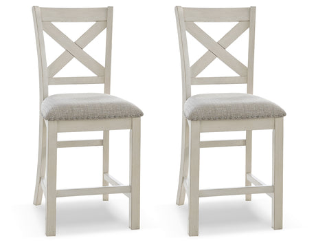 Robbinsdale Antique White Barstoo, Set of 2 from Ashley Furniture - Luna Furniture