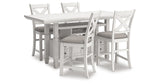 Robbinsdale Counter Height Dining Table and 4 Barstools in Antique White from Ashley - Luna Furniture