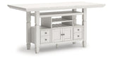 Robbinsdale Counter Height Dining Table and 6 Barstools in Antique White from Ashley - Luna Furniture