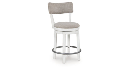 Robbinsdale Antique White Counter Height Barstool, Set of 2 from Ashley Furniture - Luna Furniture