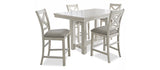 Robbinsdale Counter Height Dining Table and 4 Barstools in Antique White from Ashley Furniture - Luna Furniture