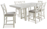 Robbinsdale Counter Height Dining Table and 6 Barstools in Antique White from Ashley Furniture - Luna Furniture