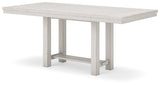 Robbinsdale Antique White Counter Height Dining Table and 6 Barstools and Bench with Storage from Ashley - Luna Furniture