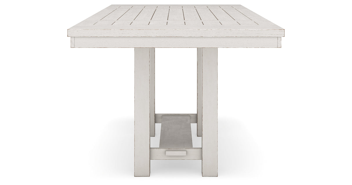 Robbinsdale Counter Height Dining Table and 2 Barstools and Bench in Antique White from Ashley - Luna Furniture