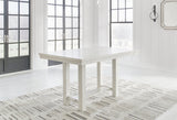 Robbinsdale Antique White Counter Height Dining Table and 4 Barstools and Bench from Ashley Furniture - Luna Furniture