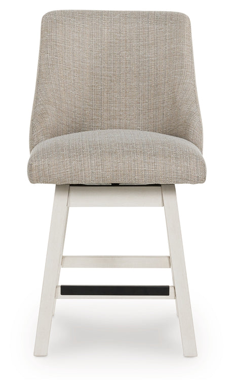 Robbinsdale Antique White Counter Height Barstool, Set of 2 from Ashley Furniture - Luna Furniture