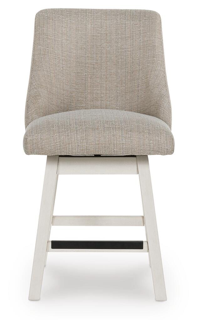 Robbinsdale Antique White Counter Height Barstool, Set of 2 from Ashley - Luna Furniture