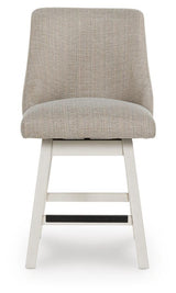 Robbinsdale Antique White Counter Height Barstool, Set of 2 from Ashley - Luna Furniture