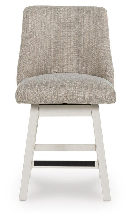 Robbinsdale Antique White Counter Height Barstool, Set of 2 from Ashley - Luna Furniture