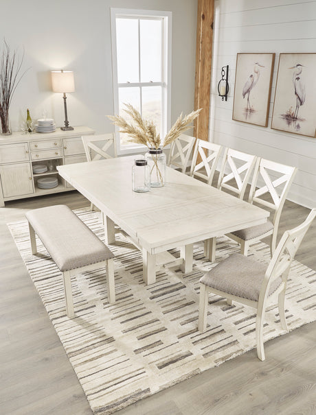 Robbinsdale Antique White Extendable Dining Room Set from Ashley - Luna Furniture