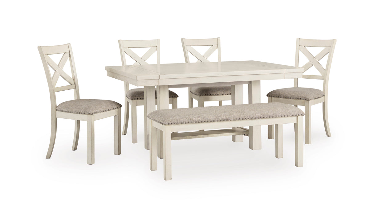 Robbinsdale Antique White Extendable Dining Room Set from Ashley - Luna Furniture