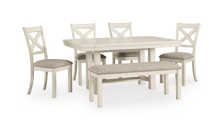 Robbinsdale Antique White Extendable Dining Room Set from Ashley - Luna Furniture