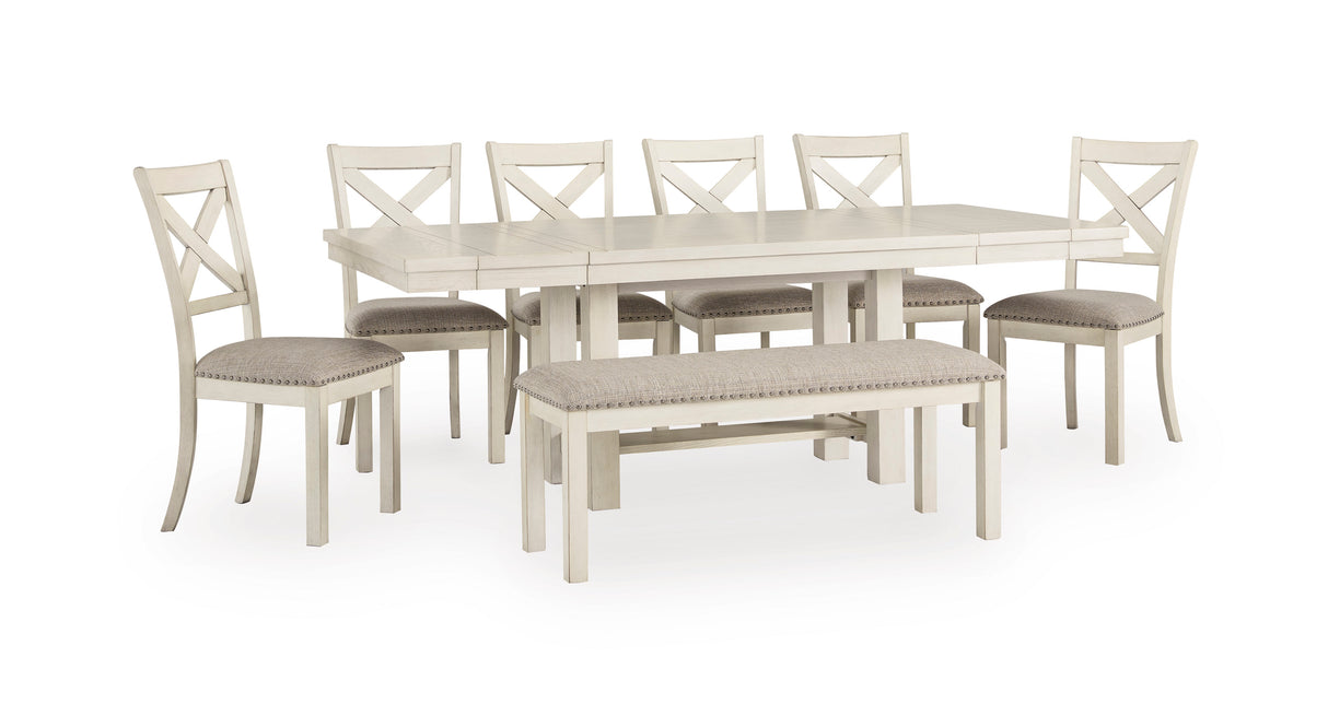 Robbinsdale Antique White Extendable Dining Room Set from Ashley - Luna Furniture