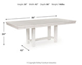 Robbinsdale Dining Table and 6 Chairs and Bench in Antique White from Ashley - Luna Furniture